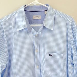 Men’s Lacoste Gingham Button Down Shirt - XL - Size 44